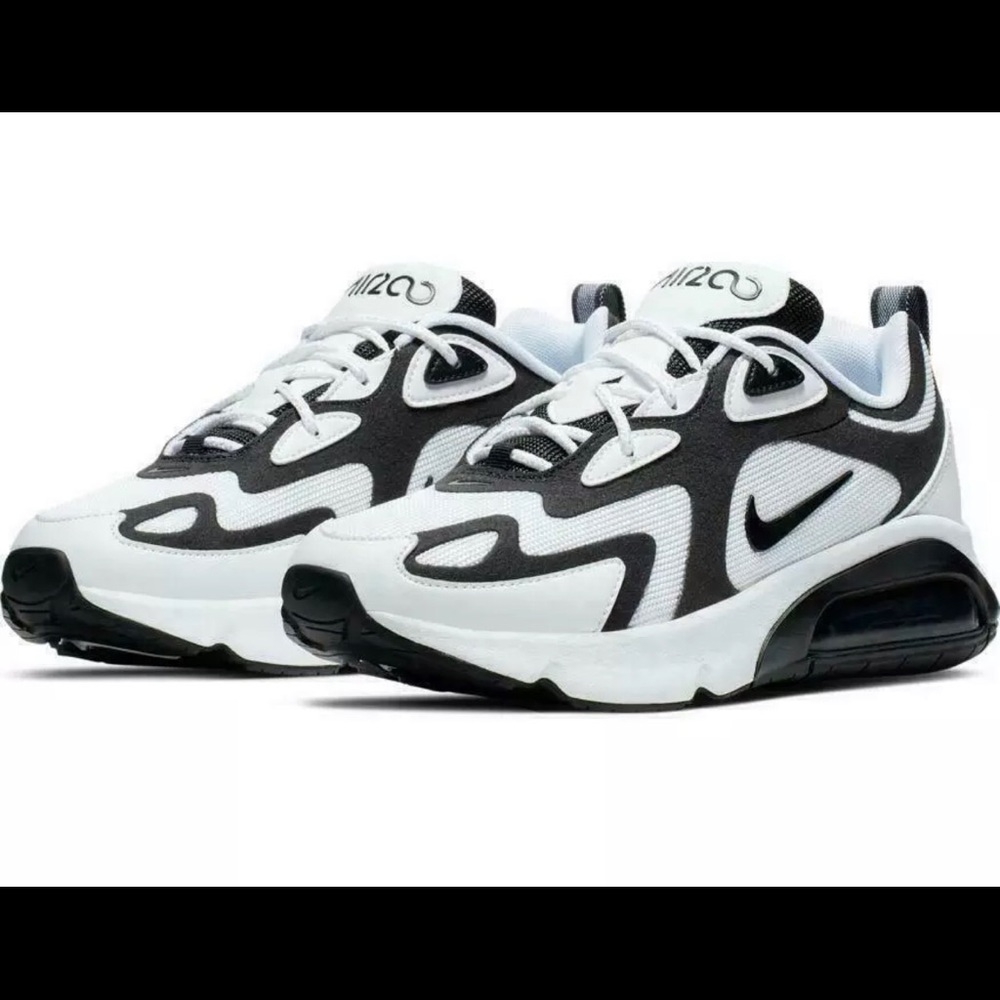 Nike Air Max 200 White Black Running Shoes